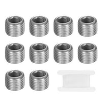 10 Pcs 304 Stainless Steel Pipe Plug 1/8" BSP Male Internal Hex Thread Socket Pipe Plug