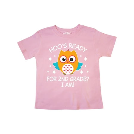 

Inktastic Hoo s Ready For 2nd Grade I am with Cute Owl Gift Toddler Boy or Toddler Girl T-Shirt