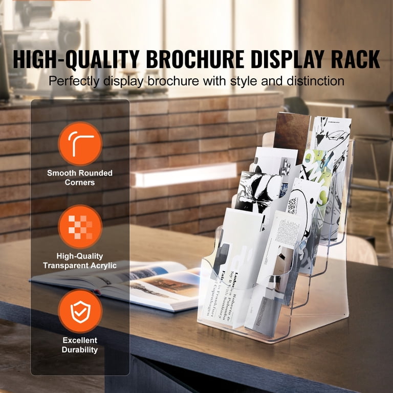 KFFKFF Acrylic Pamphlet Holder, 4-Level, 8.5x11" photo 8