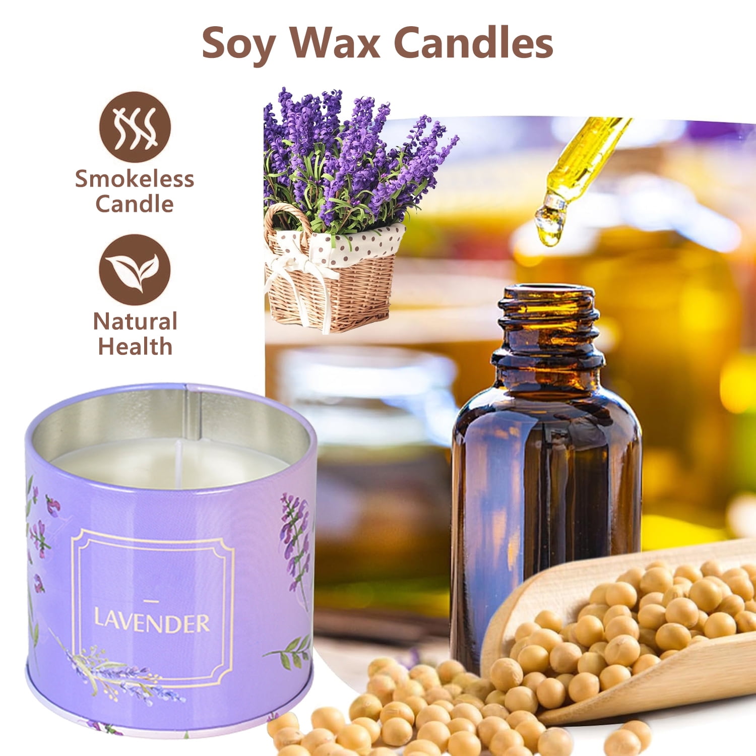 ASTRAEA 4 Pack Scented Candle Set for Home Scented, Jars Soy Wax Aromatherapy Candles 200H Burn Time for Women Stress Relief Relaxing Spa Birthday Valentine's Day Gift
