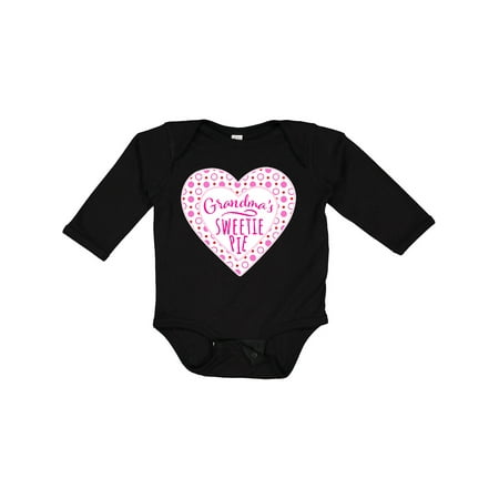 

Inktastic Grandma s Sweetie Pie with Pink Hearts Boys or Girls Long Sleeve Baby Bodysuit