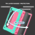 thumbnail image 2 of FIEWESEY Case for Samsung Galaxy Tab S10+ Plus 2024 / Tab S9 Plus Case 12.4 inch 2023 Kids Friendly Protective Case with Kickstand S Pen Holder Shoulder Strap for Galaxy Tab S10+ S9+ (Green Pink), 2 of 6