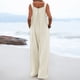 thumbnail image 5 of ICHUANYI Clearance Fashion Women Casual Cold Shoulder Jumpsuit Solid Button Suspender Jumpsuits Wide Pocket Leg Pant(Beige, XL) ICHUANYI WER2023080813332, 5 of 8