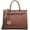 Brown, variant on Dasein Women Satchel Purses Handbags Belted Top-handle Work Tote Shoulder Bags with Long Strap
