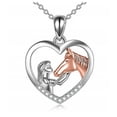thumbnail image 1 of Collar con forma de corazón con separación de colores de niña y caballo, collar de clavícula de moda de estilo europeo y americano, colgante de regalo para amantes, 1 of 6