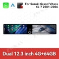thumbnail image 2 of ZWNAV Dual 12.3 inch Screen Car Radio For Suzuki Grand Vitara XL 7 2001-2006 Android GPS Navigation Multimedia Video Player Stereo Receiver Head Unit, 2 of 14