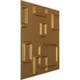 thumbnail image 2 of Ekena Millwork 11 7/8"W x 11 7/8"H Oslo EnduraWall Decorative 3D Wall Panel, Bright Coat Gold (Covers 0.98 Sq. Ft.), 2 of 6
