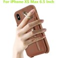 thumbnail image 2 of iPhone Xs Max Case for Women with Card Holder, iPhone Xs Max Phone Case with Strap,iPhone Xs Max Crossbody Lanyard Cases with Credit Card Slots Kickstand with Ring Holder Stand,6.5 Inch,Brown, 2 of 16