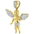thumbnail image 2 of 10K Yellow Gold Diamond Mini Angel Pendant 1.33" Charm 0.15 CT., 2 of 4