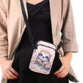 thumbnail image 4 of Chririnla 2 Zippers Cell Phone Purse for Yoga Travel, Polyester Lightweight Cross Body Phone Purse, Cute Sloth Floral Print, 4 of 10
