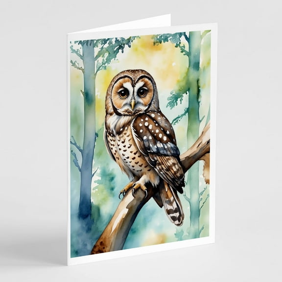 Carolines Treasures DAC7465GCA7P 5 x 7 in. Spotted Owl Greeting Cards - Pack of 8