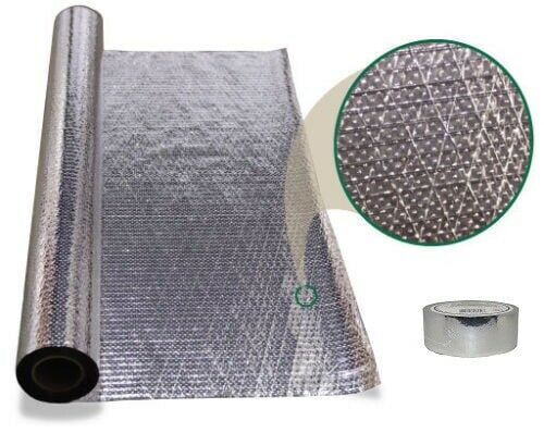 Radiant Vapor Barrier Reflective Insulation 25.5" 1000 sqft Attic Foil Solid 