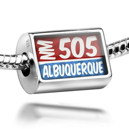 Neonblond Charm 505 Albuquerque, NM red/blue 925 Sterling Silver Bead