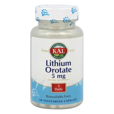 Kal - Lithium Orotate Bioavailable Form 5 mg. - 60 Vegetarian
