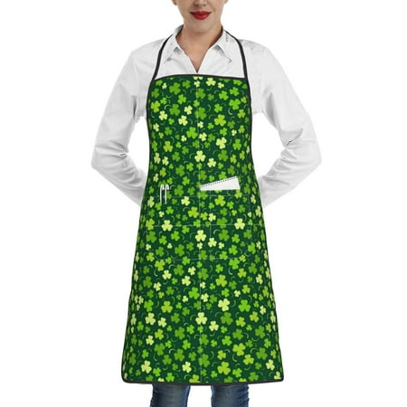 

Lukts Happy St. Patrick s day Pattern Kitchen Apron Waterdrop Resistant Apron with adjustable Aprons for Women and Men with Pockets Cooking Apron
