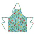 thumbnail image 2 of Pioneer Flower Floral Print Pattern Apron for Women and Men, Cotton Linen Waterproof with Pockets, Adjustable, 33x27 Inch for Kitchen, Gardening, BBQ, Salon, 2 of 6