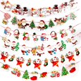 thumbnail image 2 of 1/5 piezas 2,5 m 2023 decoraciones navideñas bandera de dibujos animados bandera de colores diseño de escena de festival navideño bandera de papel de Navidad de Año Nuevo, 2 of 5
