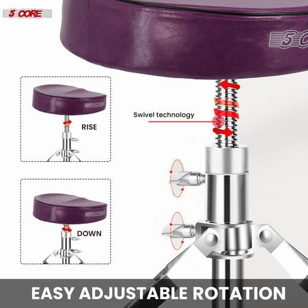 Drum Throne Padded Guitar Stool Saddle Drummer Seat for Adults and Kids - Purple