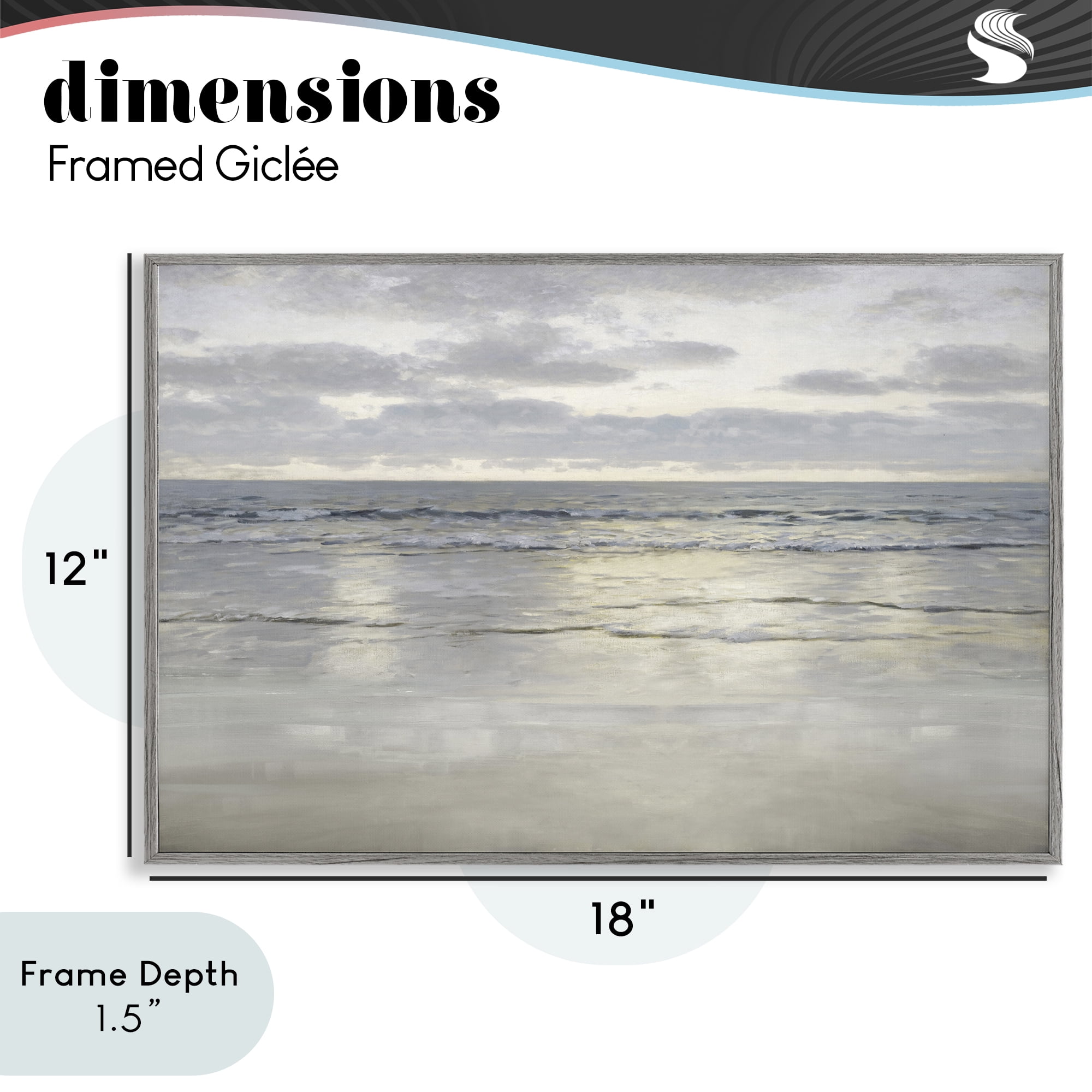 Stupell Industries Sunlight On The Sea Gray Framed Giclee Art, design by Christy McKee