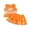 Orange, variant on Kids Toddler Girl Soccer Cheerleader Red and White Cheer Team Uniforms for Girls Practice V Neck Tank Top with Pleated Skirt Set Rooter Stage Suit Summer Game Day Cheerleading Costume