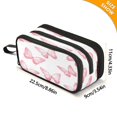 thumbnail image 3 of Pinkish Butterflies Pencil Case Stationary Holder Pen Bag Pencil Pouch Tool Organizer 3 Compartments, 3 of 8