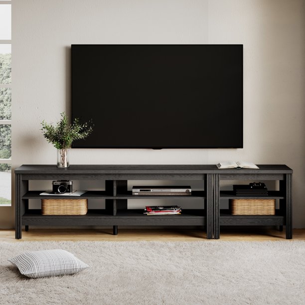 TV Stand for 85 inch TV, Wood Media TV Console Entertainment Center for