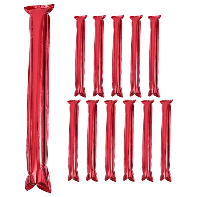 Palos de plástico con pluma inflable, 12 Uds., palo de animación, fabricante de ruido para palos de alegría deportivos