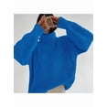 thumbnail image 4 of Women'S Thick Sweater, Warm and Loose, Basic Knitted Pullover for the Office Sapphire L, 4 of 5