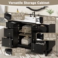 thumbnail image 4 of 47.2-Inch Modern Bathroom Vanity with 2 Cabinet Doors, 6 Drawers, Hidden Soft-Close Slides, SMC Resin Top, Space-Saving Design, 4 of 14