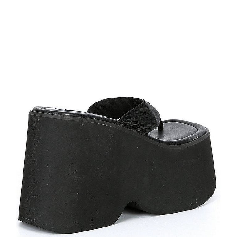 Steve Madden Gwen Black Slip On Squared Open Toe Platform  display picture 3