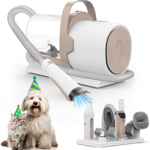 Dog Grooming Vacuum, Pet Grooming Kit, Dog Clipper Nail Trimmer Grinder, 2.5L Dust Cup 7 Grooming Tools Dog Vacuum for Shedding Grooming, Pet Grooming Vacuum for Dogs, Home Cleaning
