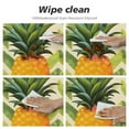 thumbnail image 4 of JEUXUS Pineapple Pattern Round Table cover with Trim Spring Summer Tablecloths Polyester Table Cover Waterproof Wipeable Table Cloth Linen for Kitchen, 4 of 7