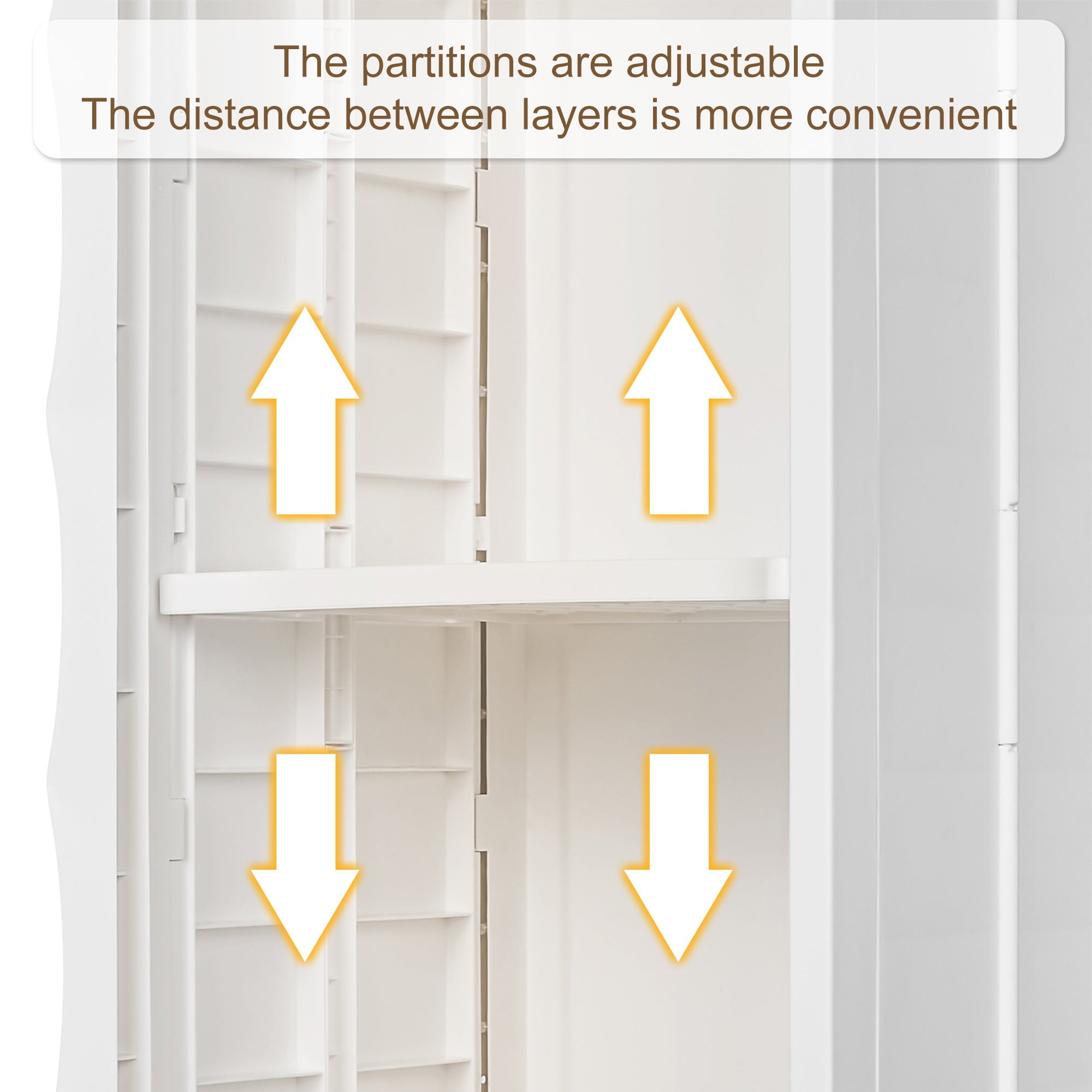 VECELO High Narrow Bathroom Storage Cabinet with Adjustable Shelves, 54.6” H Slim Freestanding Foldable Cabinet with Door, for Small Spaces, Kitchen, White