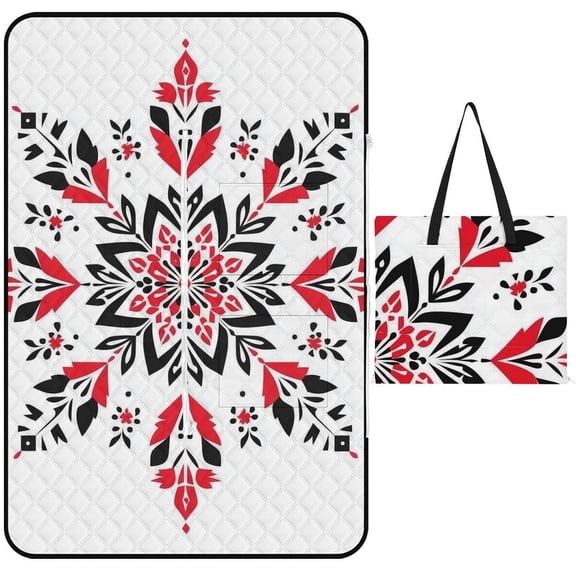 Bohemian Pattern Waterproof Picnic Blanket with Foldable Zipper, Suitable for Outdoor Use, Suitable for Travel, Camping, Beaches, Parks, Grasslands, Picnic Blanket Accessories
