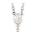 thumbnail image 3 of 925 Sterling Silver Rosaries Necklace Chain Tri-color Polished Textured Bead Rosary 26 inch, 3 of 5