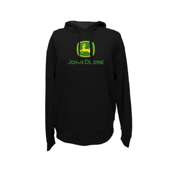 John Deere Western Sweatshirt Men Logo Fleece Hoodie XL Black JM02-D0W