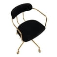 thumbnail image 6 of Indoor Home Office Furniture Demi Contemporary Office Chair In Gold Metal And Black Velvet, 6 of 7