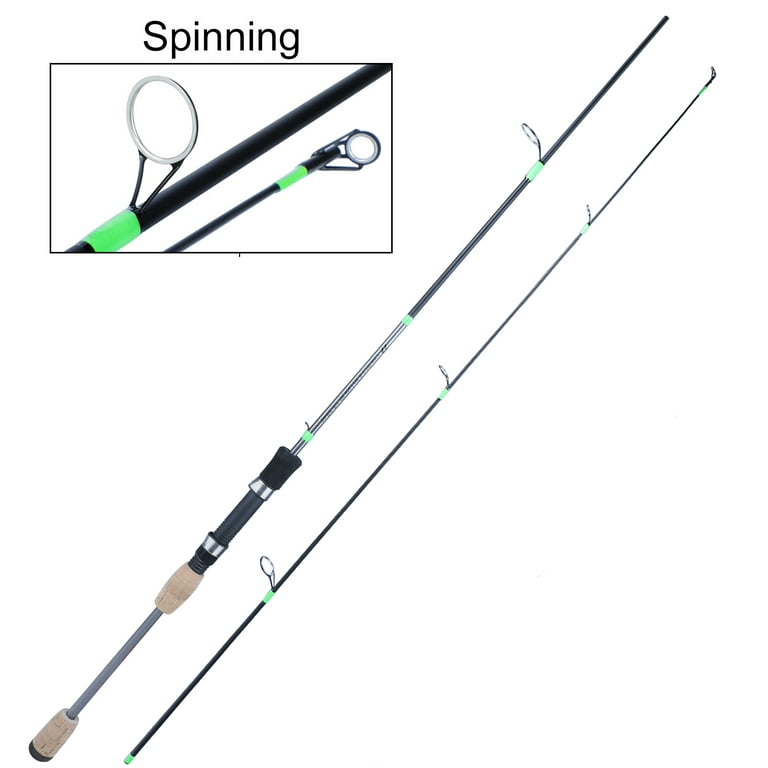 Sougayilang Flexible Fishing Rods, Spinning Rods & Casting Rods 2 Pieces, Size: 702, Black