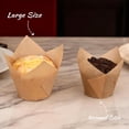 thumbnail image 4 of 100pcs Extra Large Size Natural Tulip Cupcake Liners for Baking Cups, Food Grade Parchment Paper Large Muffin Liners Holders, Greaseproof Cup cake Wrappers for Party, Christmas by, 4 of 4