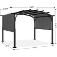 thumbnail image 5 of ABCCANOPY 10'x10' Arched Pergola Patio Gazebo with Retractable Sun Shade,DarkGray, 5 of 6