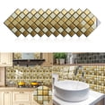 thumbnail image 5 of 10 piezas de azulejos de mosaico de mármol plano con relieve, calcomanías de pared para cocina y baño, papel tapiz artístico impermeable con autoadhesivo, 5 of 5