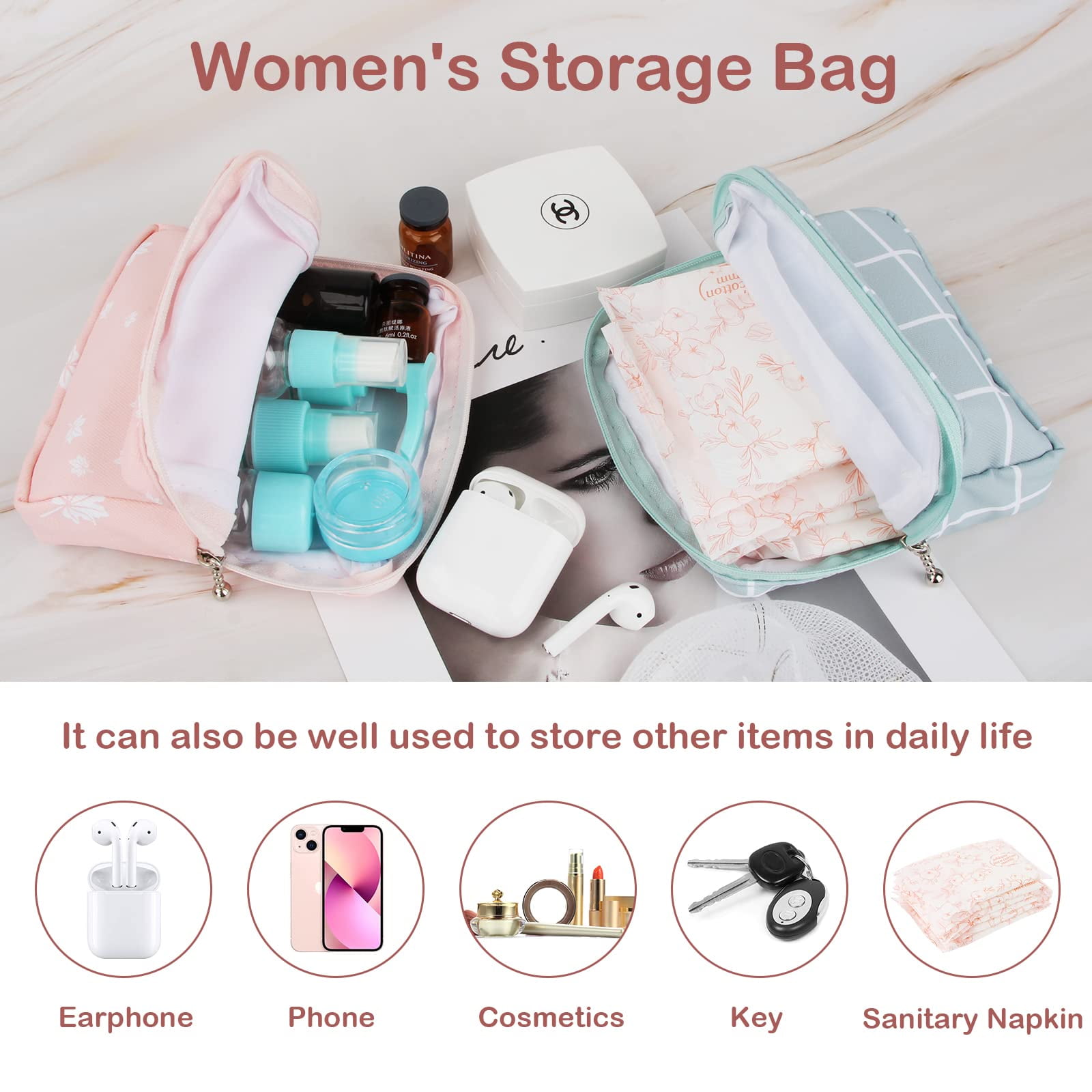 Vin Beauty 3pcs Period Bag,Period Pouch,Sanitary Napkin Storage Bag,  Portable Reusable Menstrual Pads Bags,Tampon Storage Pouch for Women Teen  Girls,pad Bag,Feminine Care,tampons Holder for Purse - Yahoo Shopping