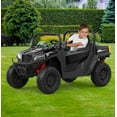 thumbnail image 6 of Lumiparty 24V Electric Ride on Dump Truck for Kids, 2-Seater 4WD Remote Control Car with Electric Dump Bed & Shovel, LED Lights, Music Player, Max Speed 5Mph, for Boys & Girls, Black, 6 of 8