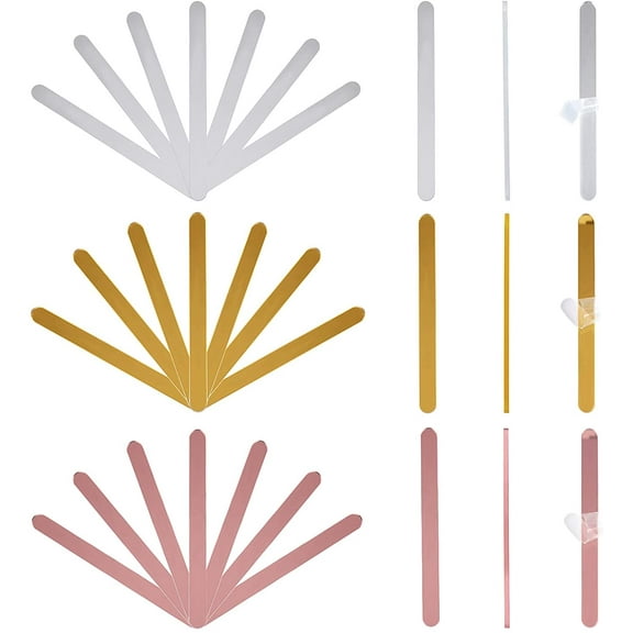 Reusable Acrylic Cakesicle Sticks 3 Colors Set of 30 Acrylic Mirror Popsicle Sticks