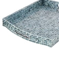 thumbnail image 5 of DecMode 20", 18"W Blue Wood  Tray with Slot Handles, 2-Pieces, 5 of 13