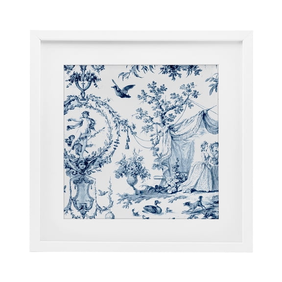 Stupell Industries Traditional Classic Toile Scene White Framed Print Under Glass, 16 x 16, by Vintage Hustle