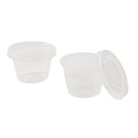 48 pieces - 2.5 oz Plastic Gelatin Jello Shot Cups with Lids restaurant condiment containers