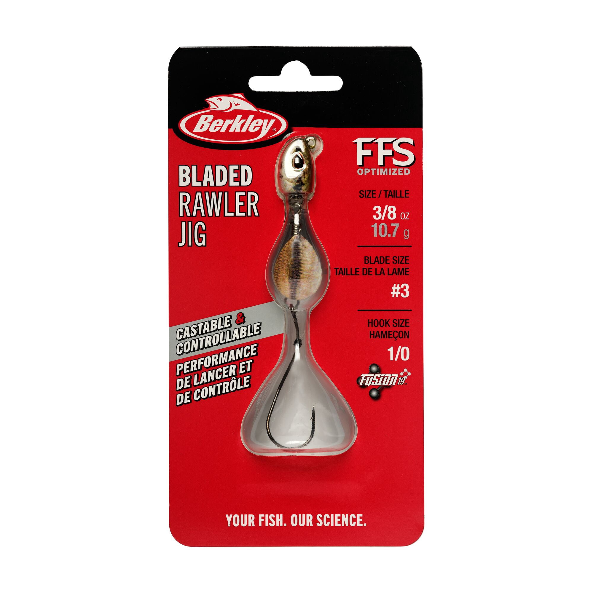Berkley Bladed Rawler Jig, Crawler Jigs, Flashy Fish Head (1 Count)