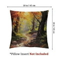 thumbnail image 4 of Ullo0ord Country Throw Pillow Cushion Cover, Paint of a Forest with Autumn Color Leaves Fall Time Sadness Season Theme Art, Decorative Square Accent Pillow Case 18x18in, 4 of 7