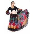 thumbnail image 4 of 90CM/96CM((35.4 inch/37.8 inch) Chiffon Flower Print  Huge Skirt Swing Dress Belly Dance Skirt Gypsy skirt, 1 Coat +1 Skirt,red,90cm(35.4 inch), 4 of 12